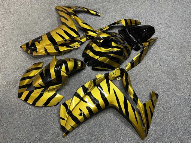 Purchase 2015-2018 Glossy Black Gold Zebra Yamaha R3/R25 Motorcycle Fairings UK