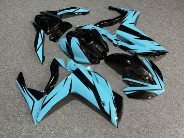 Purchase 2015-2018 Glossy Black Teal Yamaha R3/R25 Motorcycle Fairings UK