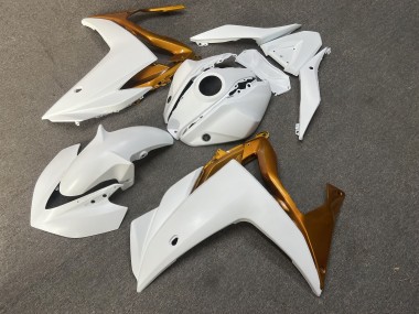Purchase 2015-2018 Glossy White Gold Yamaha R3/R25 Motorcycle Fairings UK