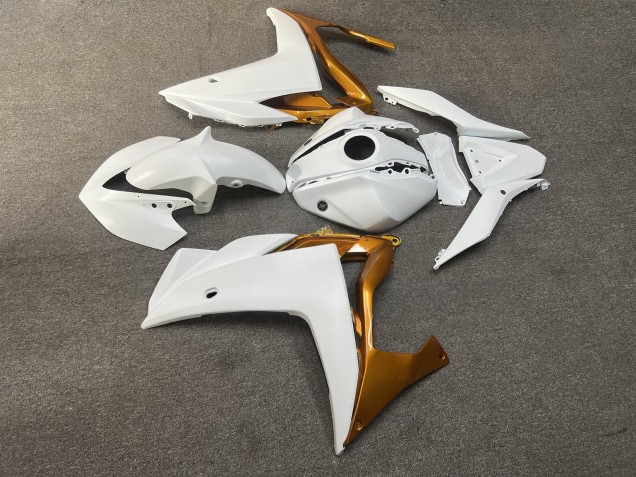 Purchase 2015-2018 Glossy White Gold Yamaha R3/R25 Motorcycle Fairings UK