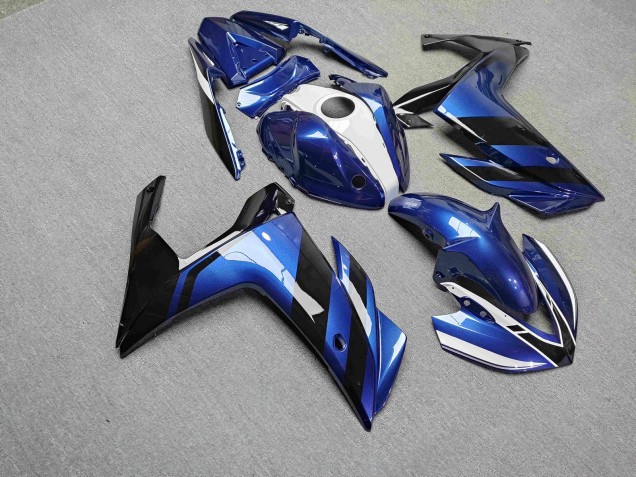 Purchase 2015-2018 Glossy Black & Blue with White Yamaha R3/R25 Motorcycle Fairings UK