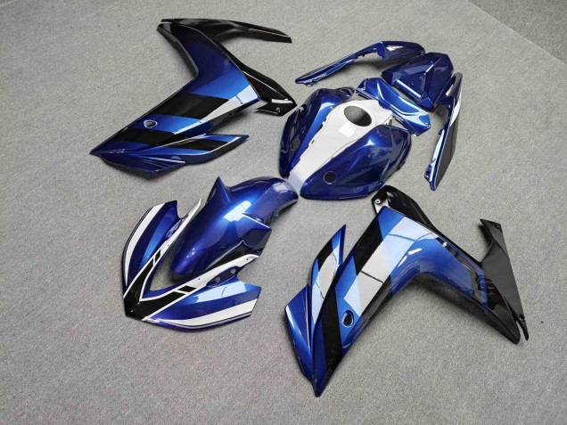 Purchase 2015-2018 Glossy Black & Blue with White Yamaha R3/R25 Motorcycle Fairings UK