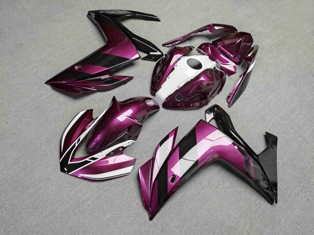 Purchase 2015-2018 Glossy Black & Pink Yamaha R3/R25 Motorcycle Fairings UK