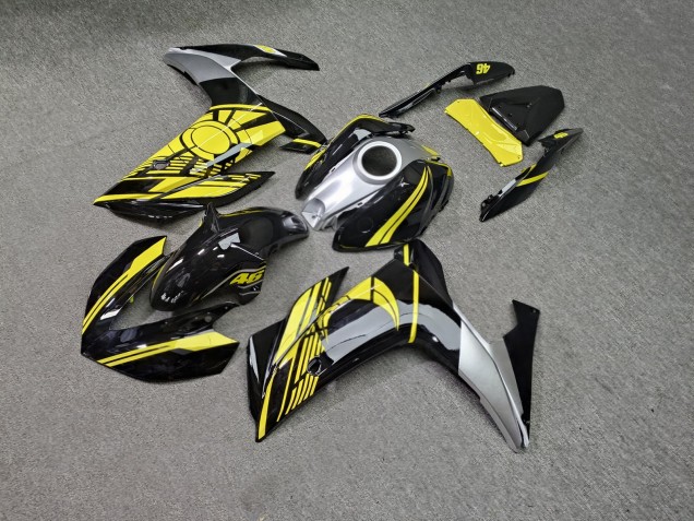 Purchase 2015-2018 Glossy Black Yellow Moon Yamaha R3/R25 Motorcycle Fairings UK