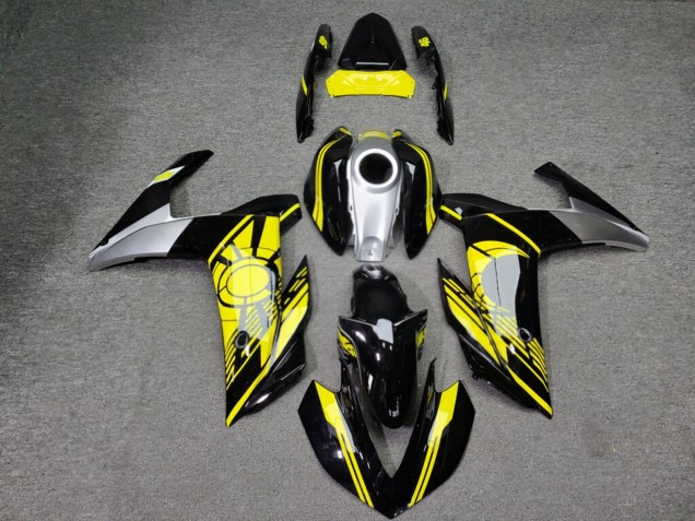 Purchase 2015-2018 Glossy Black Yellow Moon Yamaha R3/R25 Motorcycle Fairings UK