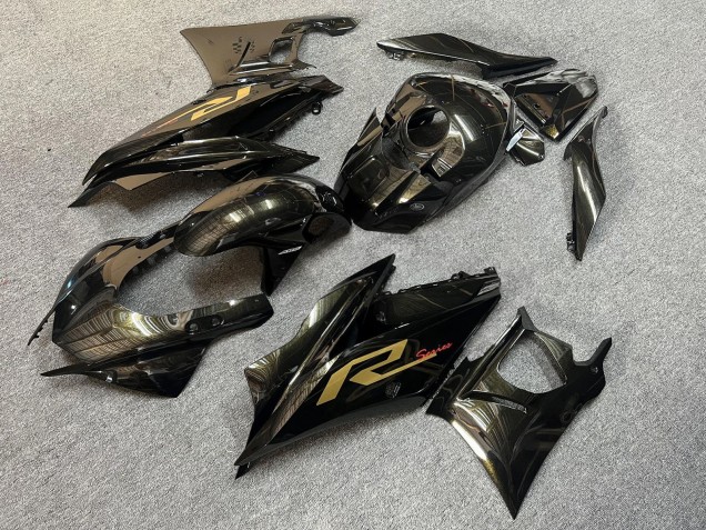 Purchase 2019-2021 Glossy Black with Gold Pearl Flakes Yamaha R3/R25 Motorcycle Fairings UK
