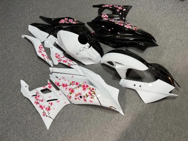 Purchase 2022-2024 Glossy Black White with Pink Cherry Blossom Split Yamaha R3/R25 Motorcycle Fairings UK
