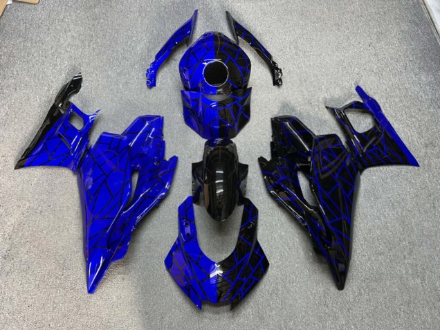 Purchase 2025-2026 Glossy Blue & Black Split Pattern Yamaha R3/R25 Motorcycle Fairings UK