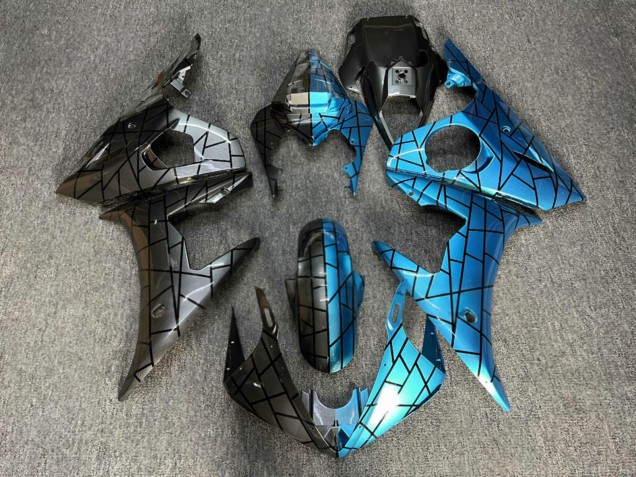 Purchase 2003-2004 Glossy Metallic Grey Teal Split Yamaha R6 Motorcycle Fairings UK