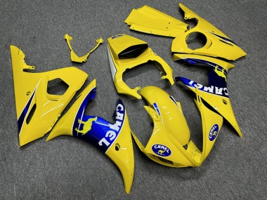 Purchase 2005 Glossy Yellow Blue Camel Yamaha R6 Motorcycle Fairings UK