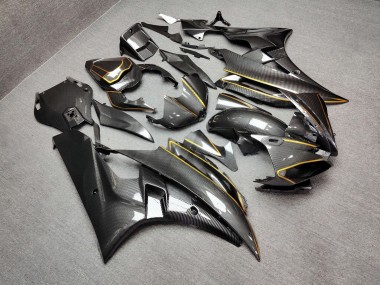 Purchase 2006-2007 Glossy Carbon Fiber Style with Yellow Yamaha R6 Motorcycle Fairings UK