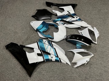 Purchase 2006-2007 Glossy White Black Teal Yamaha R6 Motorcycle Fairings UK