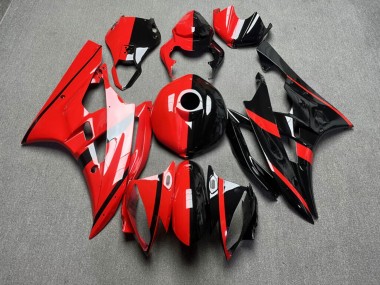 Purchase 2006-2007 Glossy Red & Black Split Yamaha R6 Motorcycle Fairings UK