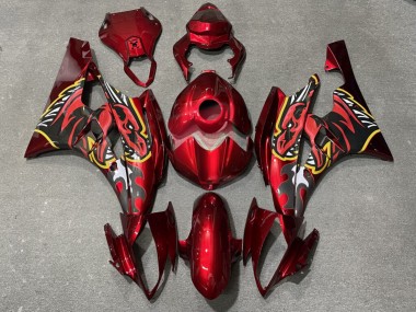 Purchase 2006-2007 Glossy Red Fire Dragon Yamaha R6 Motorcycle Fairings UK