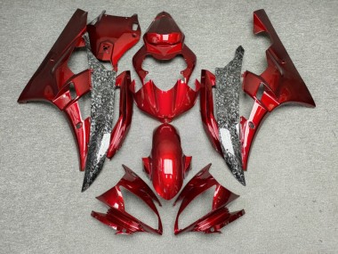 Purchase 2006-2007 Glossy Maroon Red Forged Carbon Fiber Style Yamaha R6 Motorcycle Fairings UK
