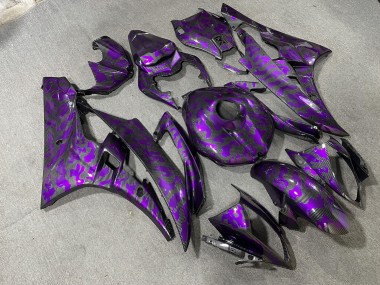 Purchase 2006-2007 Glossy Carbon Fiber Style & Purple Camo Yamaha R6 Motorcycle Fairings UK