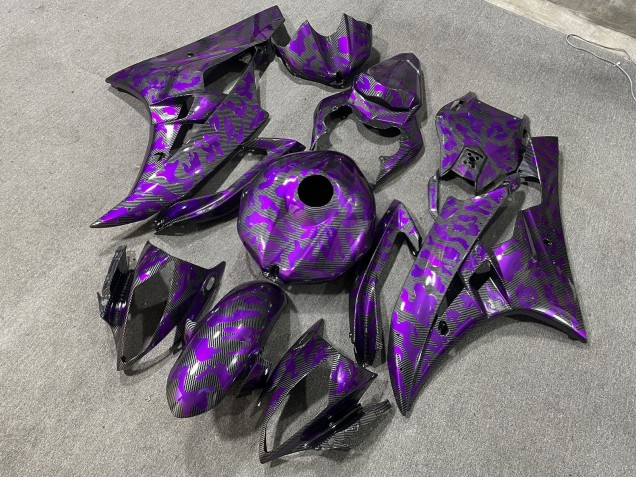 Purchase 2006-2007 Glossy Carbon Fiber Style & Purple Camo Yamaha R6 Motorcycle Fairings UK