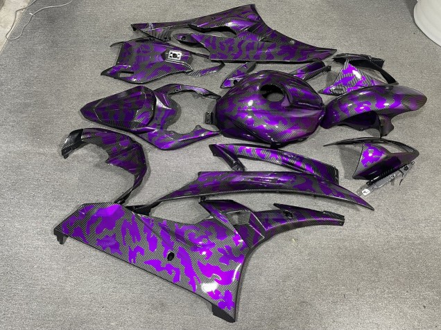 Purchase 2006-2007 Glossy Carbon Fiber Style & Purple Camo Yamaha R6 Motorcycle Fairings UK
