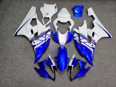 Purchase 2006-2007 Glossy White Blue Yamaha R6 Motorcycle Fairings UK