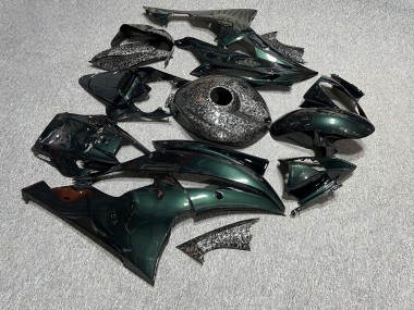 Purchase 2008-2016 Glossy Dark Green with Forged Carbon Fiber Style Yamaha R6 Motorcycle Fairings UK
