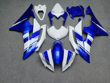 Purchase 2008-2016 Glossy White with Blue Yamaha R6 Motorcycle Fairings UK