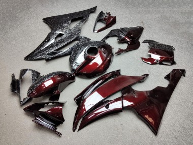 Purchase 2008-2016 Glossy Forged Red Carbon Fiber Style Split Yamaha R6 Motorcycle Fairings UK