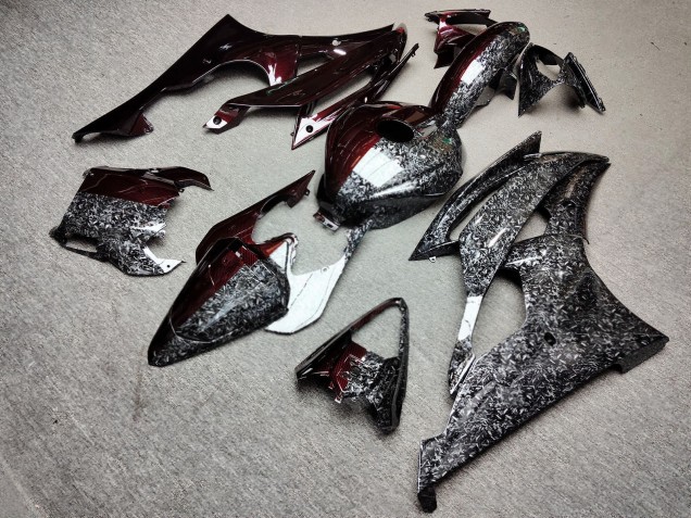 Purchase 2008-2016 Glossy Forged Red Carbon Fiber Style Split Yamaha R6 Motorcycle Fairings UK