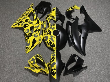 Purchase 2008-2016 Matte Black Glossy Yellow Camo Monster Yamaha R6 Motorcycle Fairings UK