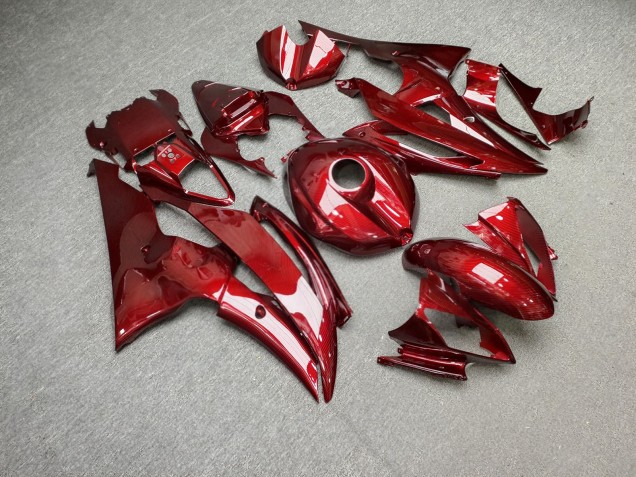 Purchase 2008-2016 Glossy Red Carbon Fiber Style Yamaha R6 Motorcycle Fairings UK