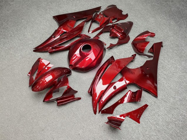 Purchase 2008-2016 Glossy Red Carbon Fiber Style Yamaha R6 Motorcycle Fairings UK