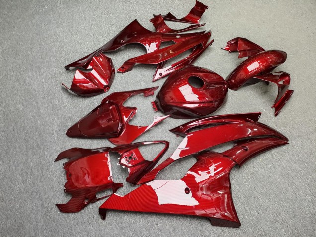 Purchase 2008-2016 Glossy Red Carbon Fiber Style Yamaha R6 Motorcycle Fairings UK