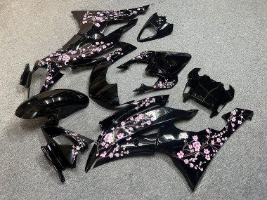 Purchase 2008-2016 Glossy Black with Pink Cherry Blossom Yamaha R6 Motorcycle Fairings UK
