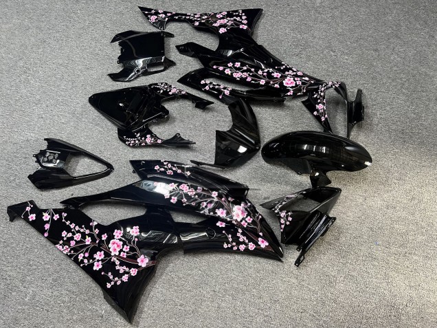 Purchase 2008-2016 Glossy Black with Pink Cherry Blossom Yamaha R6 Motorcycle Fairings UK