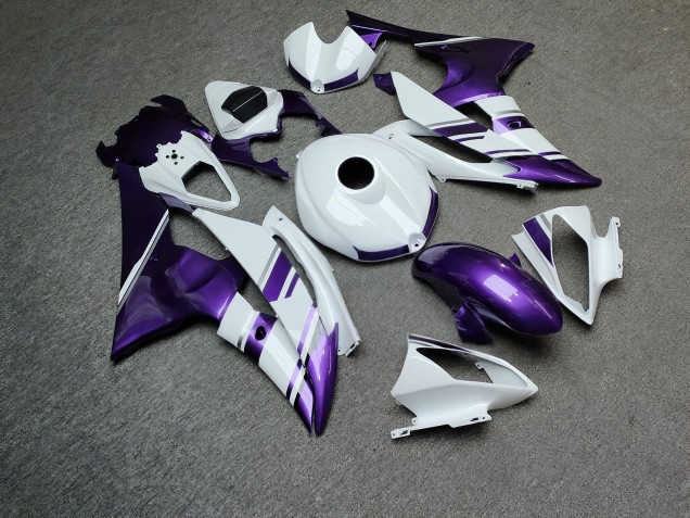 Purchase 2008-2016 Glossy White Purple Yamaha R6 Motorcycle Fairings UK