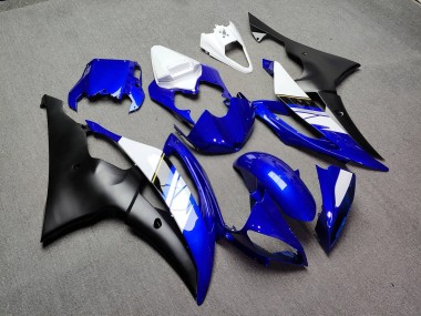 Purchase 2008-2016 Glossy Deep Blue Matte Black White Yamaha R6 Motorcycle Fairings UK