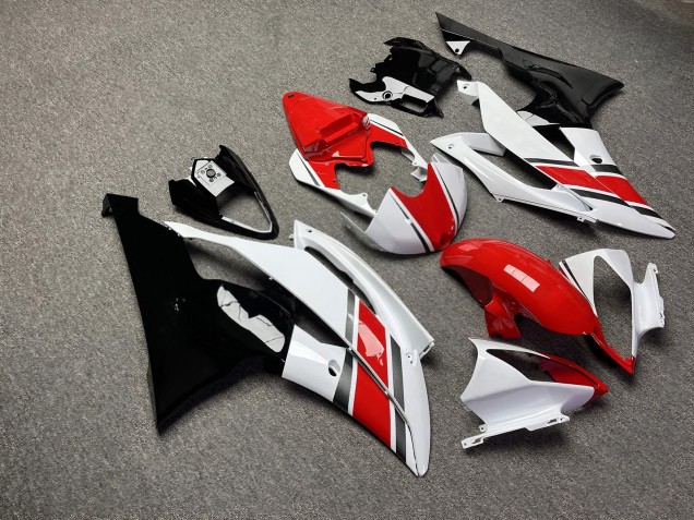 Purchase 2008-2016 Glossy White & Red with Black Yamaha R6 Motorcycle Fairings UK