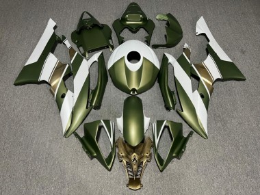 Purchase 2008-2016 Matte Green White Gold Yamaha R6 Motorcycle Fairings UK