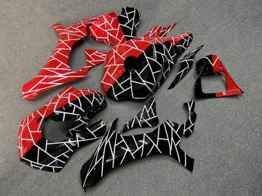 Purchase 2008-2016 Glossy Black Red Pattern Split Yamaha R6 Motorcycle Fairings UK