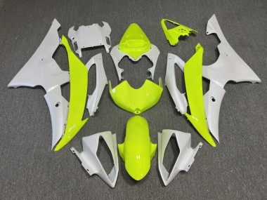 Purchase 2008-2016 Pearl White High Viz Yellow Yamaha R6 Motorcycle Fairings UK