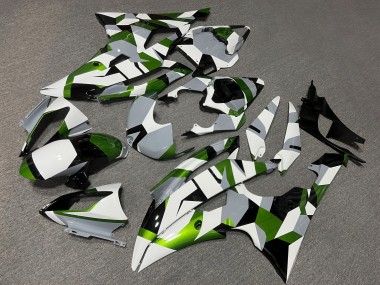 Purchase 2008-2016 Geometric Pattern White Grey Green Yamaha R6 Motorcycle Fairings UK