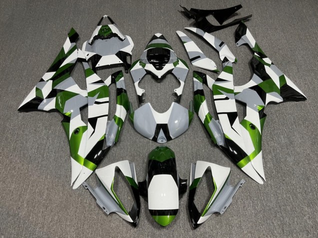 Purchase 2008-2016 Geometric Pattern White Grey Green Yamaha R6 Motorcycle Fairings UK