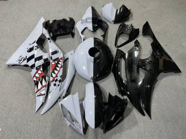 Purchase 2008-2016 Glossy Black Nardo Grey Shark Split Yamaha R6 Motorcycle Fairings UK
