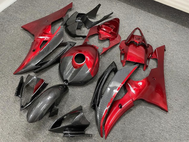 Purchase 2008-2016 Carbon Fiber Style Red Yamaha R6 Motorcycle Fairings UK