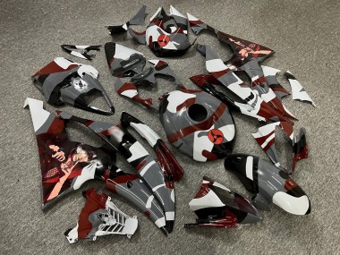 Purchase 2008-2016 Glossy Nardo Grey White Red Camo Anime Yamaha R6 Motorcycle Fairings UK