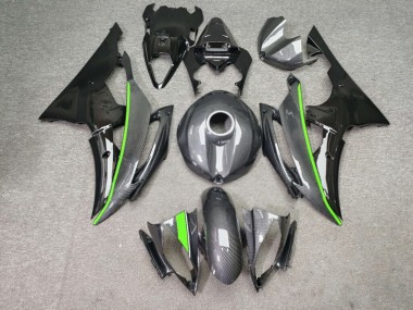 Purchase 2008-2016 Glossy Carbon Fiber Style Black Light Green Yamaha R6 Motorcycle Fairings UK