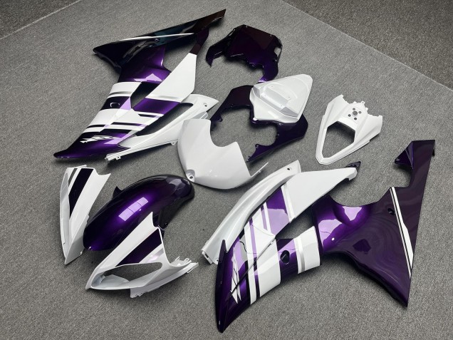 Purchase 2008-2016 Glossy White Purple Yamaha R6 Motorcycle Fairings UK