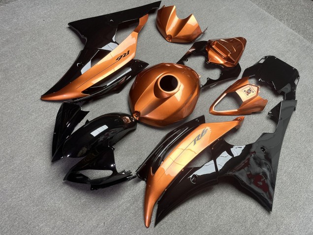 Purchase 2008-2016 Glossy Black Light Orange Yamaha R6 Motorcycle Fairings UK