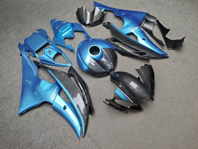 Purchase 2008-2016 Glossy Light Blue Carbon Fiber Style Yamaha R6 Motorcycle Fairings UK