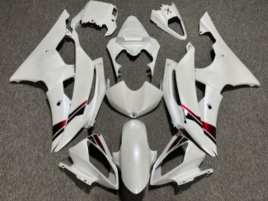 Purchase 2008-2016 Glossy Pearl White Black Red Yamaha R6 Motorcycle Fairings UK