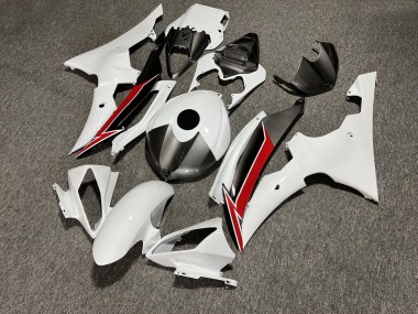 Purchase 2008-2016 Glossy White Silver Red Yamaha R6 Motorcycle Fairings UK